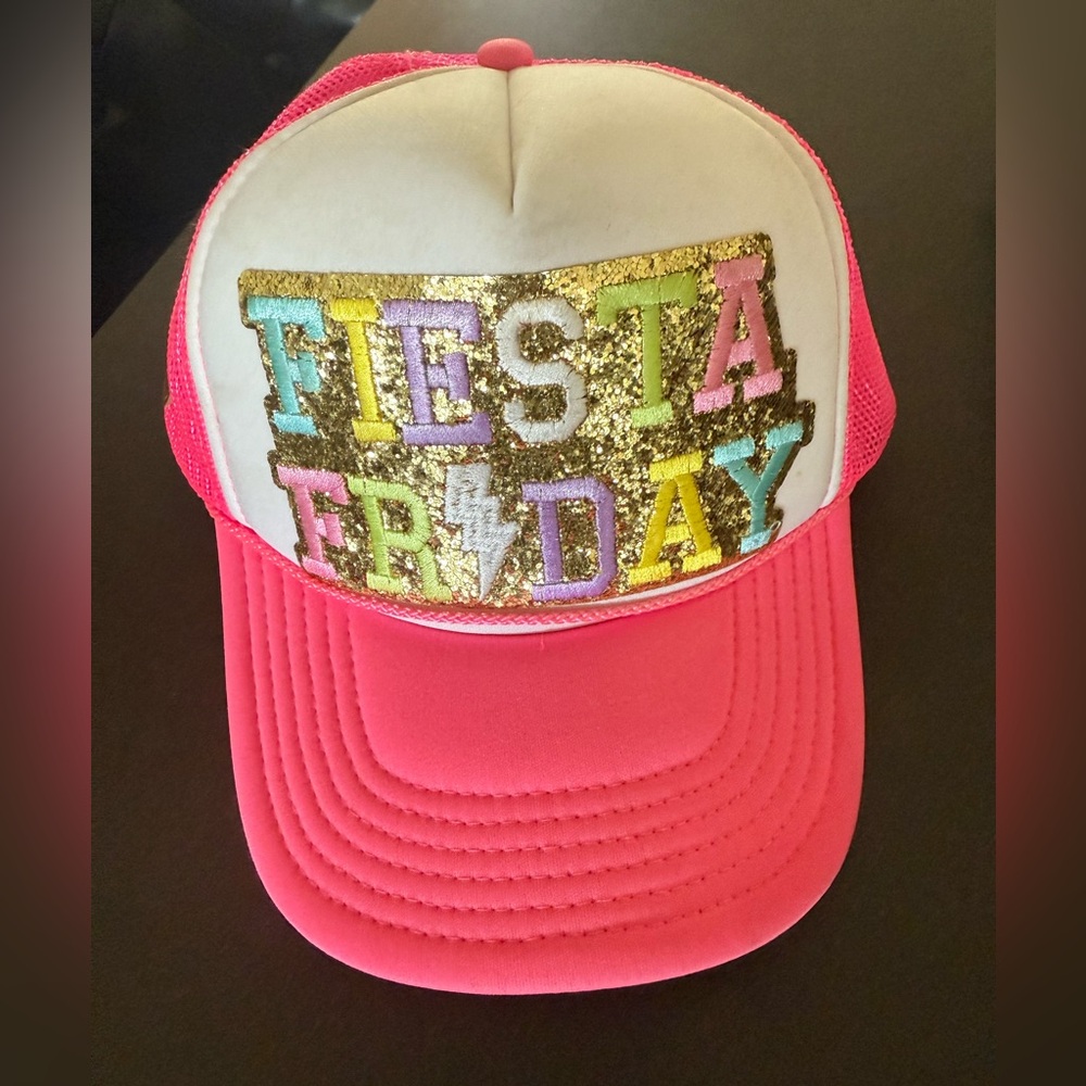Judith March Pink and Gold Fiesta Cap